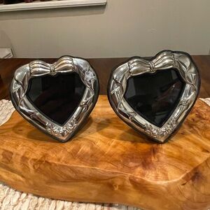 Vintage International Silver Company silver-plated heart-shaped picture frames